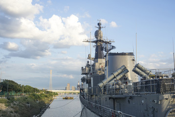 battleship and sky background