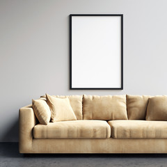Blank Frame Blank Screen Mockup Interior