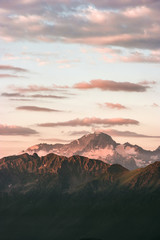 Sunset Mountains and clouds Landscape Summer Travel wild nature scenic aerial view .