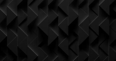 Obraz premium Extra-Dark Black Triangle Futuristic Installation (3D Illustration)