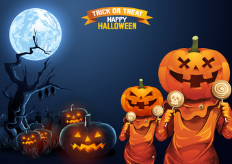 Halloween, Ghost, treat or trick, Vector illustration, horizontal Poster, you can place relevant content on the area, show good color RGB COLOR MODE.