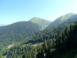 Fototapeta premium Slopes of the Caucasus Mountains, Russia