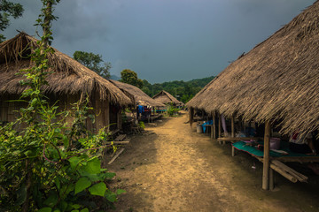 Mae Hong Son - October 18, 2014: Long neck village of Mae Hong Son, Thailand