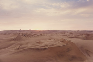 Fototapeta na wymiar Desert, the dunes. Peru, Ica
