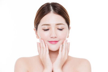 Fototapeta premium beauty woman touch face