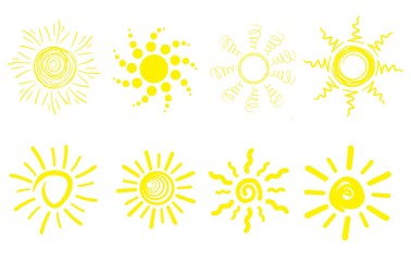 set of eight sun signs. beautiful illustration.