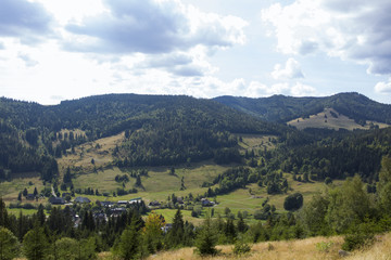 Fototapeta na wymiar View over the valley near the village Menzenschwand in the Black Forest