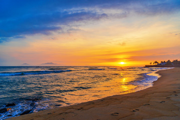 Sunset at the tropical beach