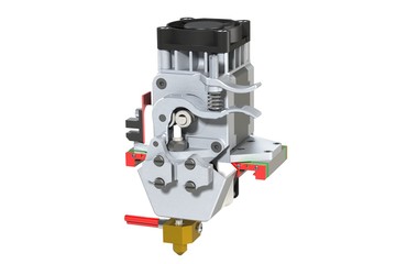 Naklejka premium 3d model of the print head 3d printer. This is my printer project. 3D rendering, 3D illustration,