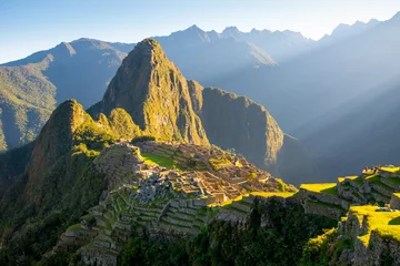 Keuken foto achterwand Machu Picchu Zonsopgang op Machu Picchu, de verloren stad van Inca