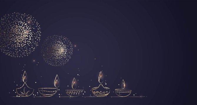 Flat Diwali Background with Decorative Diya Design Stock Vector   Illustration of deepawali deepavali 160922309