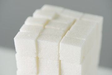 pile of white sugar cubes