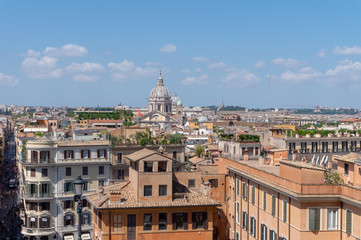 Fototapeta na wymiar View of Rome’s city from Trinita dei Monti church, Rome, Italy