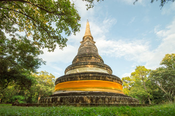 Ancient pagoda of Wat Umong temple in Chiang Mai, Thailand