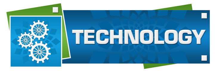 Technology Green Blue Circular Floral Horizontal 