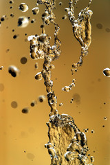 Water splashing in inversion as an abstract background