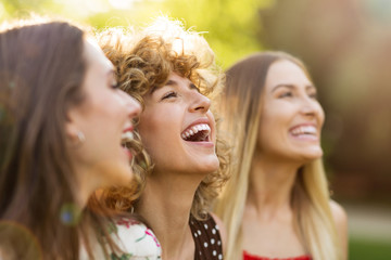 Group Of Three Female Friends Having Fun Together
