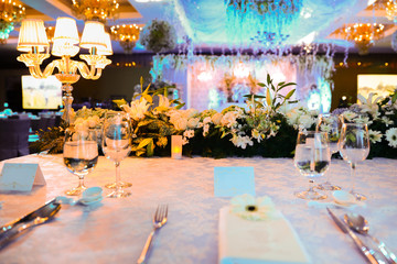 Luxury wedding table set up decoration