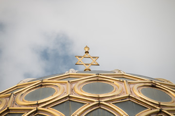 Berlin, Germany - September 5, 2018: View of the roof of the new synagogue in Berlin, Germany.