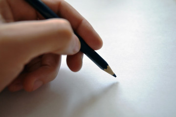 hand, pen, writing, write, pencil, paper, white, business, isolated, drawing, letter, document,...