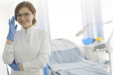 gynecology in the clinic / gynecology room, medical instruments, interior of the genicology clinic