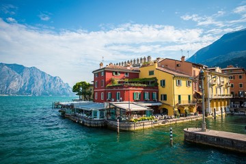 Fototapeta na wymiar Malcesine town on the eastern shore of Lake Garda