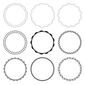 Set of 9 circle design frames