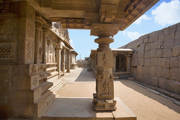 Architecture details of the Hampi world heritage site, Hampi, Karnataka.