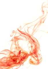Red smoke on white background