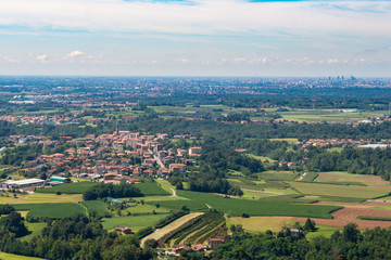 Naklejka premium Panorama aereo della Pianura Padana