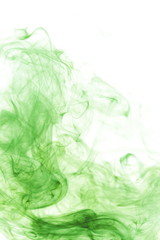 Green smoke on white background