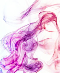 Colored smoke on white background