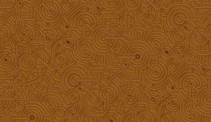 Seamless Vector Mechanical Pattern Texture. Isolated. Steampunk. Metallic. Bronze,Copper