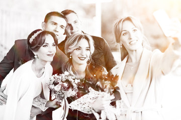 Wedding, the bride and groom on the wedding day photosession