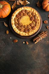 Pumpkin and Pecan Pie