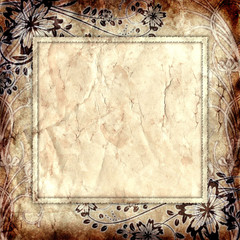 Fototapeta na wymiar Old paper with floral pattern