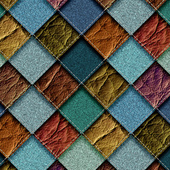 seamless leather patchwork background
