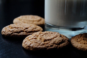 oatmeal cookies and milk