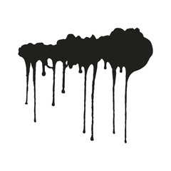 Hand drawn drip paint. Vector isolated.