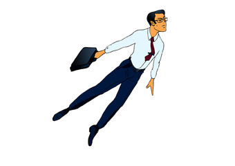 busnessman flying to success