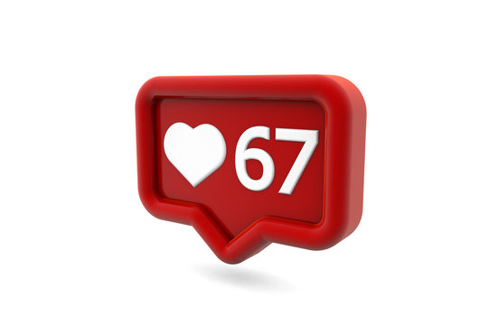 likes notification for social media isolated