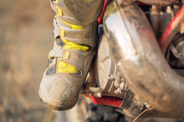 Close up view of motocross bike