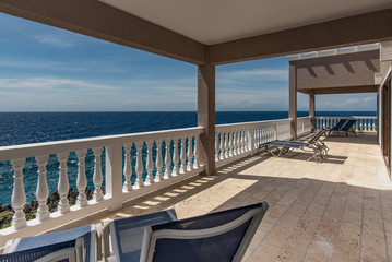 Fototapeta na wymiar Luxury Balcony/Deck Overlooking Caribbean Sea