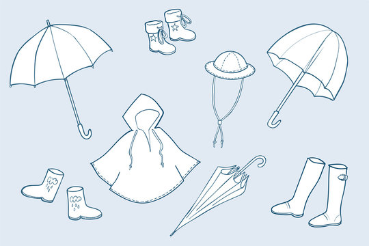 Premium Vector | Raincoat drawing by one continuous line