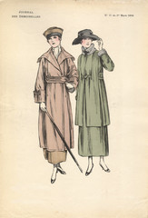 Fototapeta na wymiar Gravure Le Journal des Demoiselles 1918 11