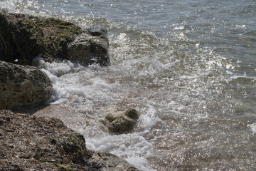 waves on the rocky coast