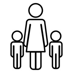 mother with sons figures silhouettes