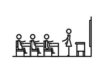 classroom scene with students and teacher