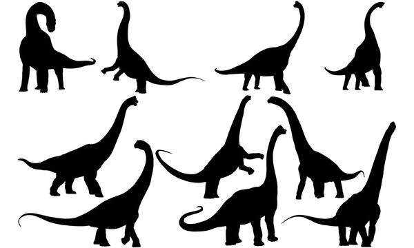 Download Brachiosaurus Dinosaur Svg Files Cricut Silhouette Clip Art Vector Illustration Eps Black Overlay Stock Vector Adobe Stock
