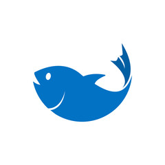 Obraz premium Illustration of blue fish element graphic template